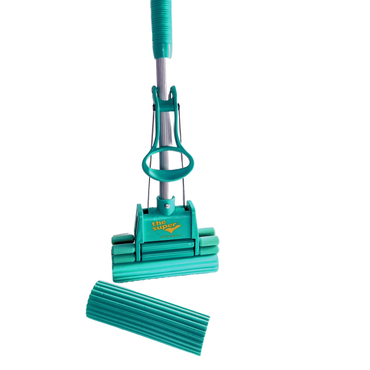 THE SUPER® Standard 7" Double Roller PVA Sponge Mop Set (Mop and 1 Extra Refill)